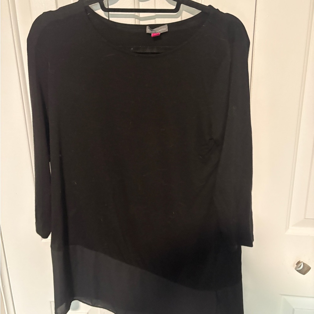 Vince Camuto Black Long Sleeve Top